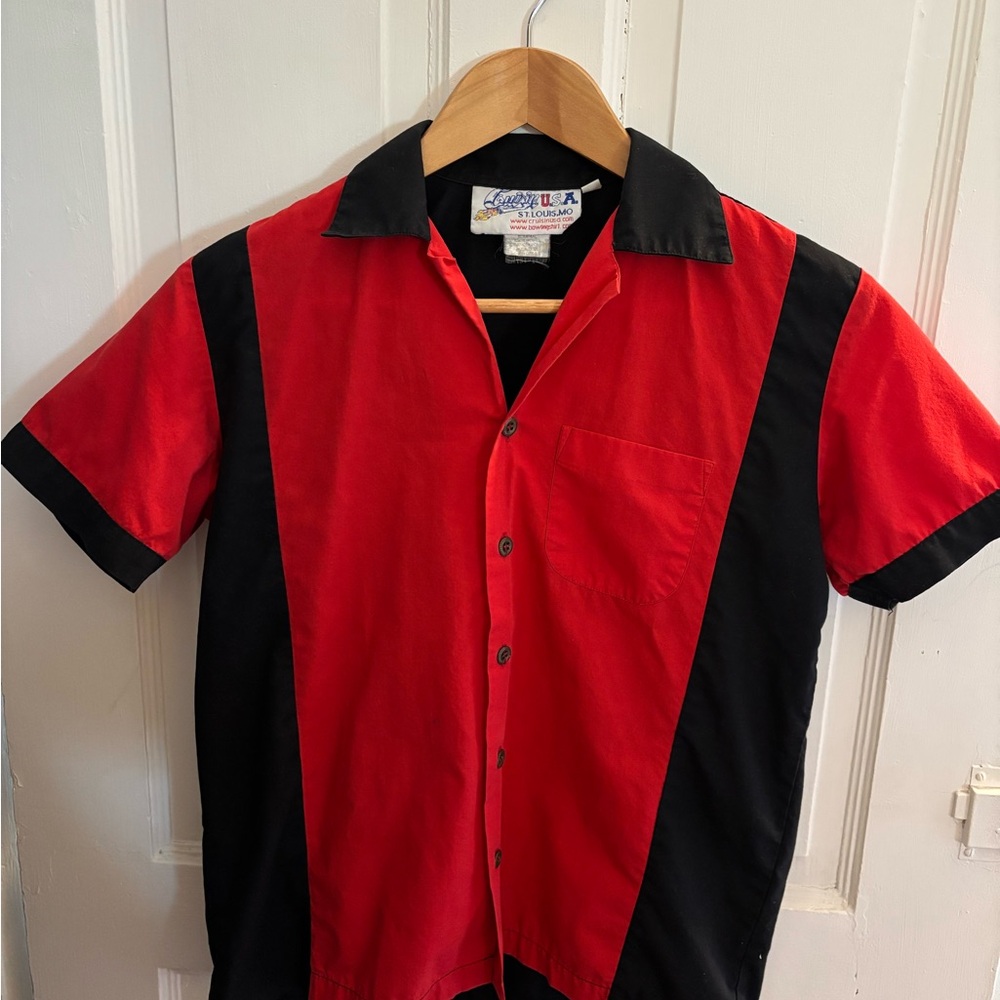 Vintage NB Red and Black Bowling Shirt